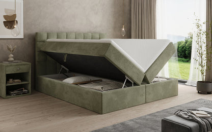 Boxspringbett Como in Cord mit Stauraum