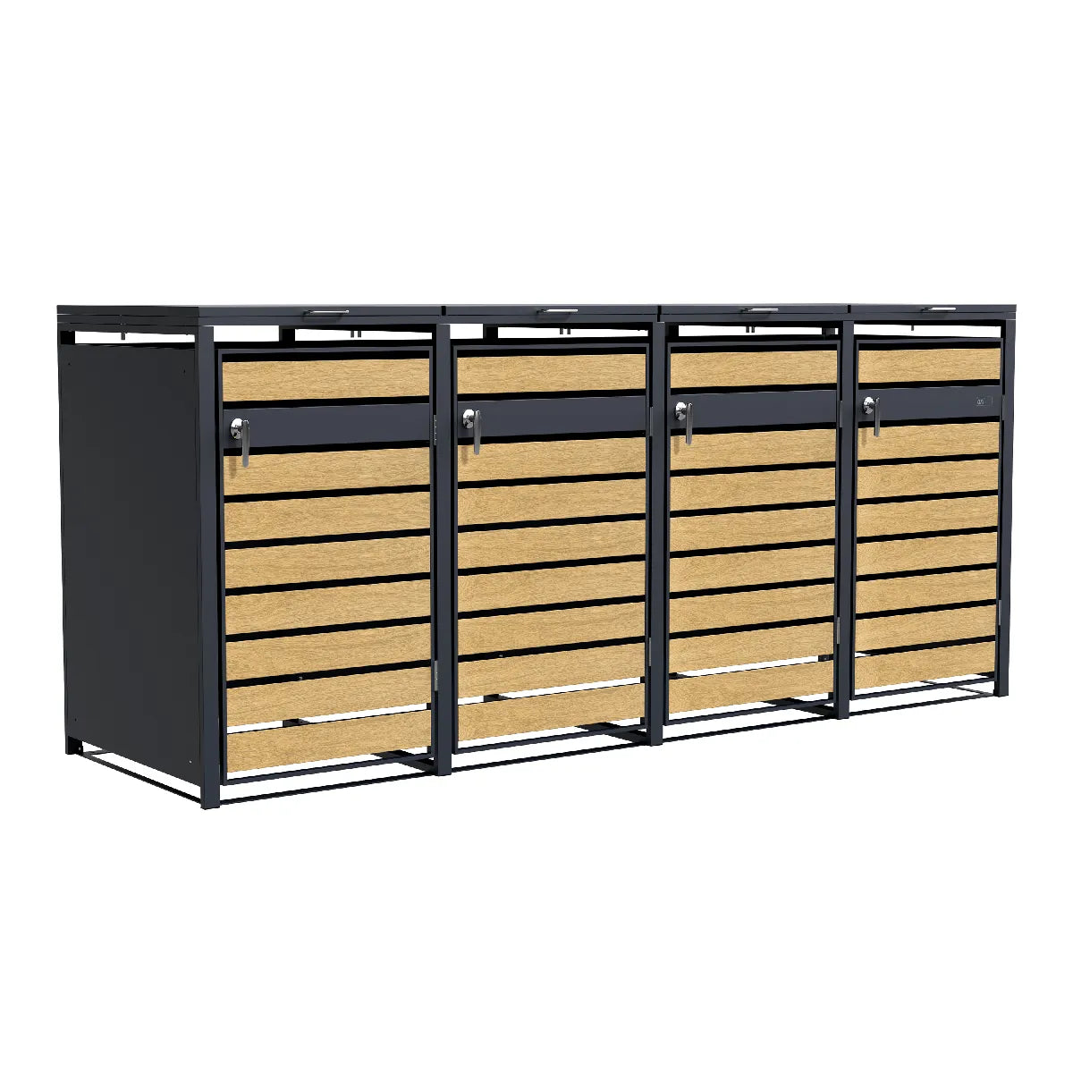 Axi House Cubo de Basura Galvanizado 132x80x116 cm 240 L