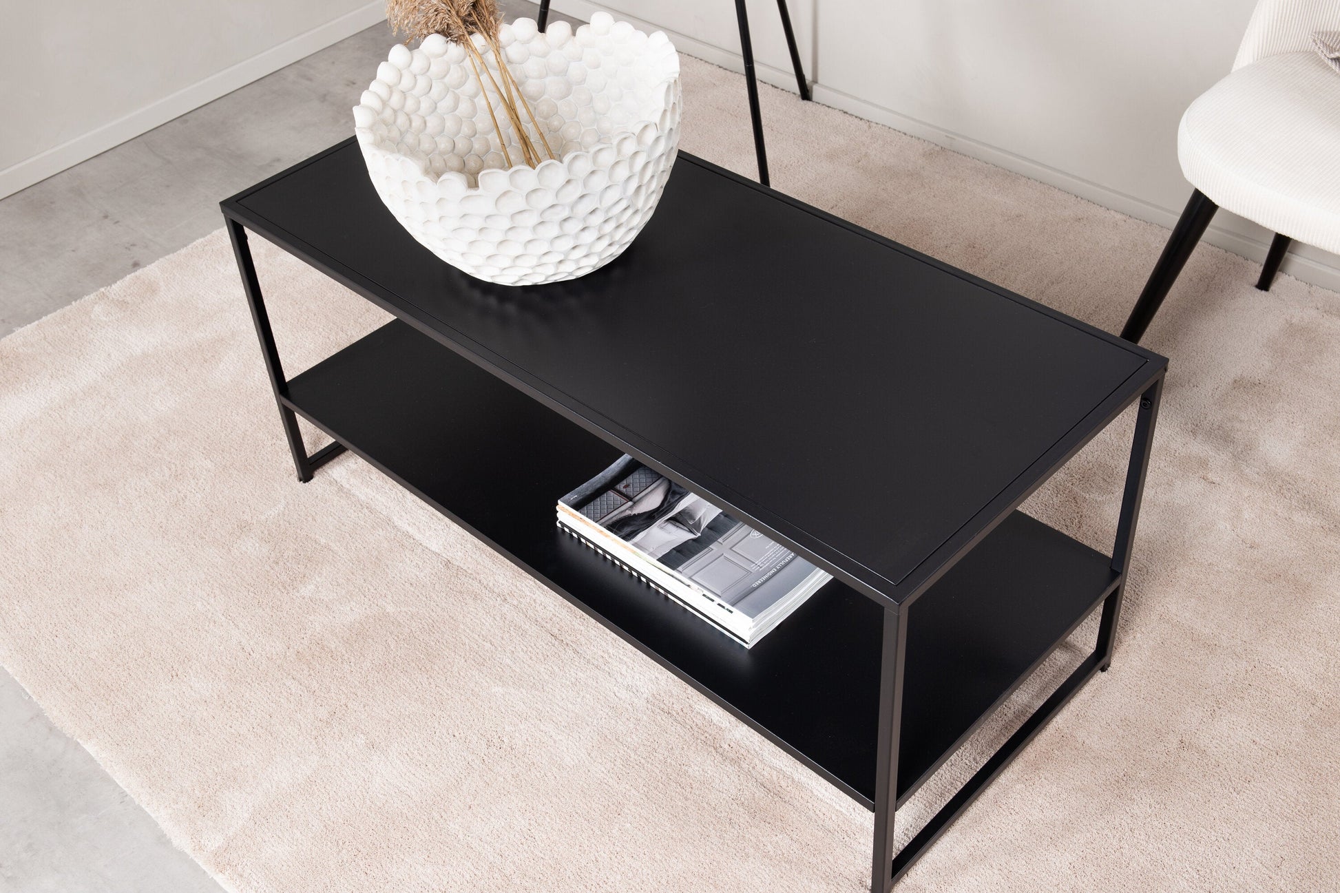 Luxusbetten24 Baar Beistelltisch mit Ablagefläche, Schwarz, Modernes Design