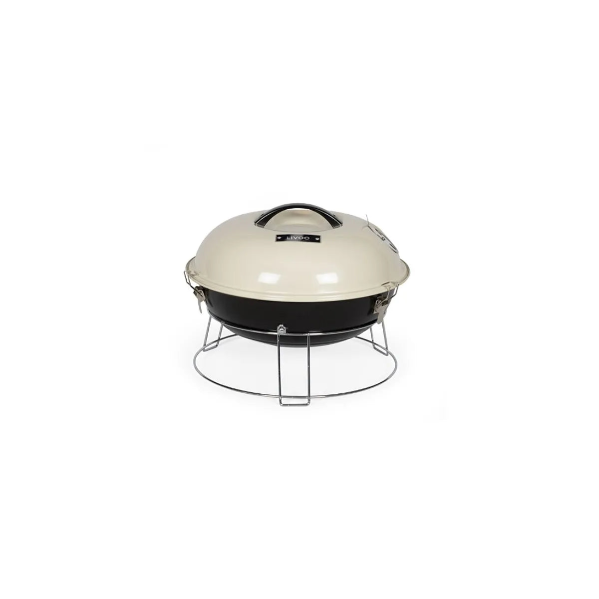 Livoo DOC301 Barbacoa de Carbón 38 cm Beige Acero Esmaltado