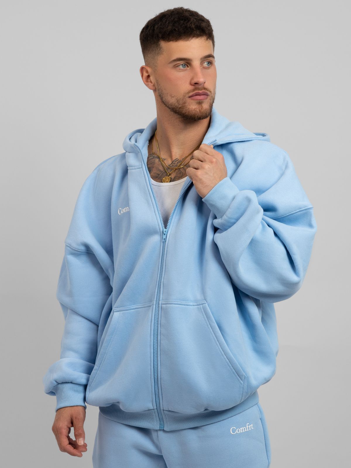 Comfrt Cloud Zip Hoodie Oversized Unisex Cotton Comfort