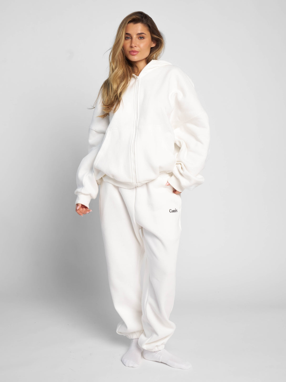 Comfrt Cloud Zip Hoodie Oversized Unisex Cotton Comfort