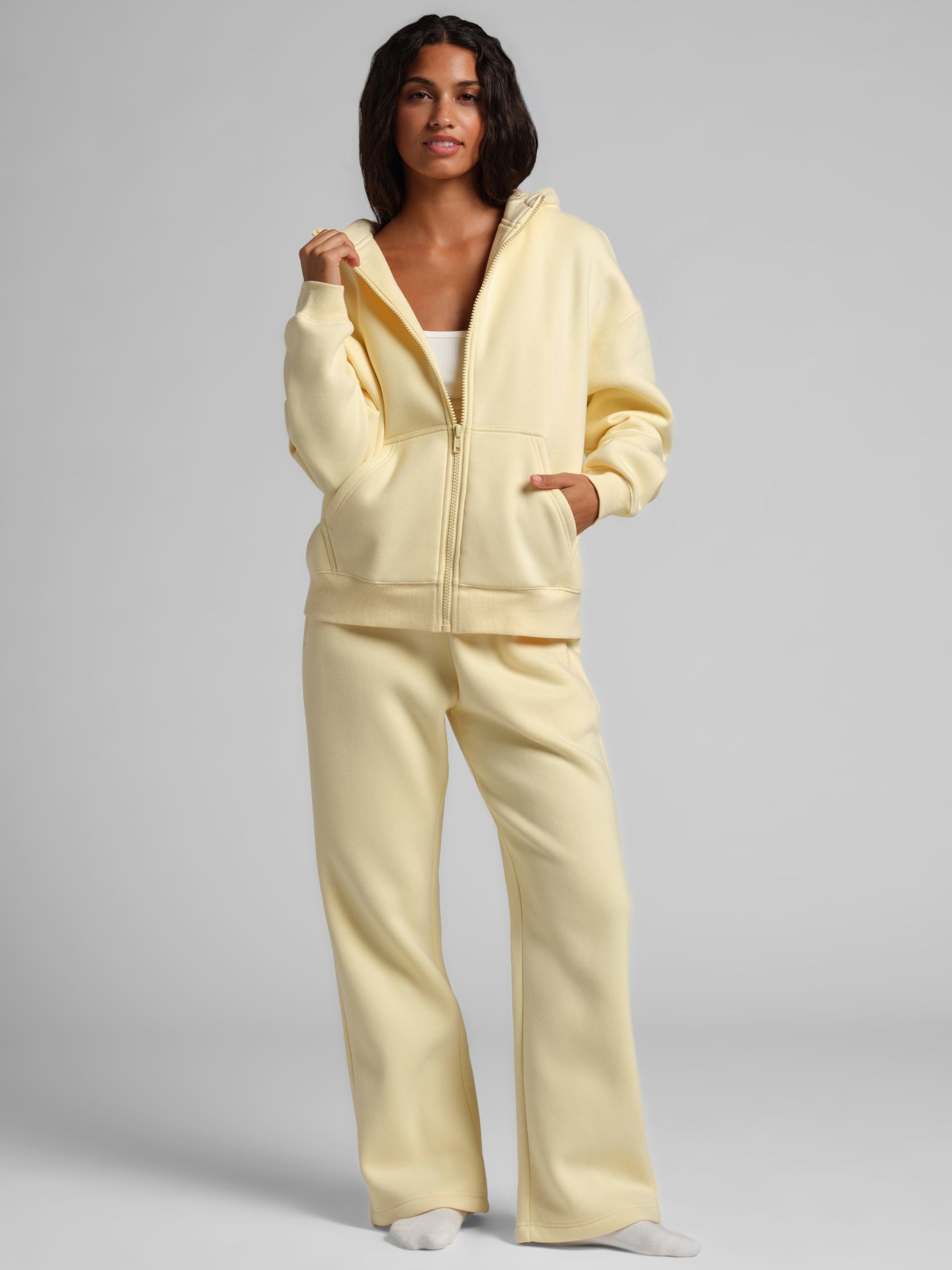 Comfrt Basic Crop Zip Hoodie CloudTouch