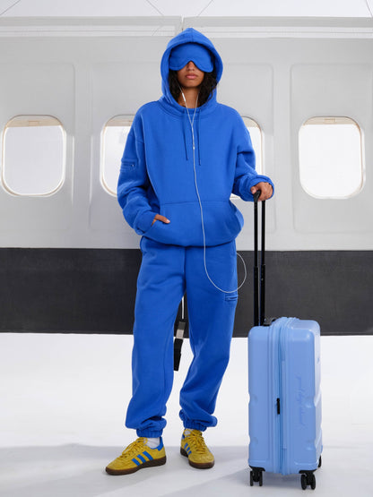 Comfrt Airplane Mode Travel Hoodie mit integrierter Augenmaske