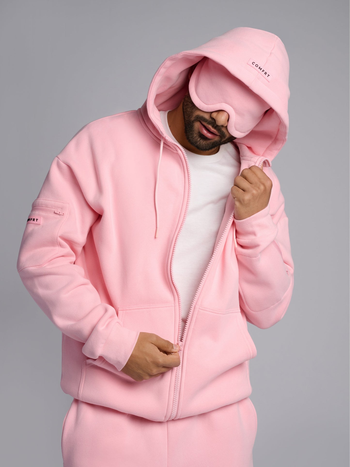 Comfrt Airplane Mode Travel Zip Hoodie Vollreißverschluss