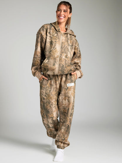Comfrt Camo Zip Hoodie CloudTouch Fleece Oversized Unisex