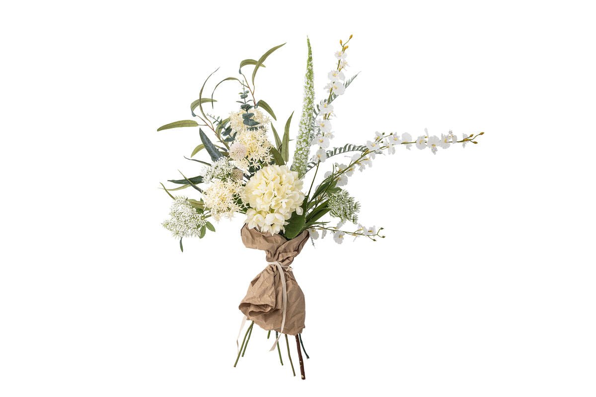 Luxusbetten24 Verona Künstlicher Blumenstrauß – Sanfte Blütenharmonie, Weiß Dekor