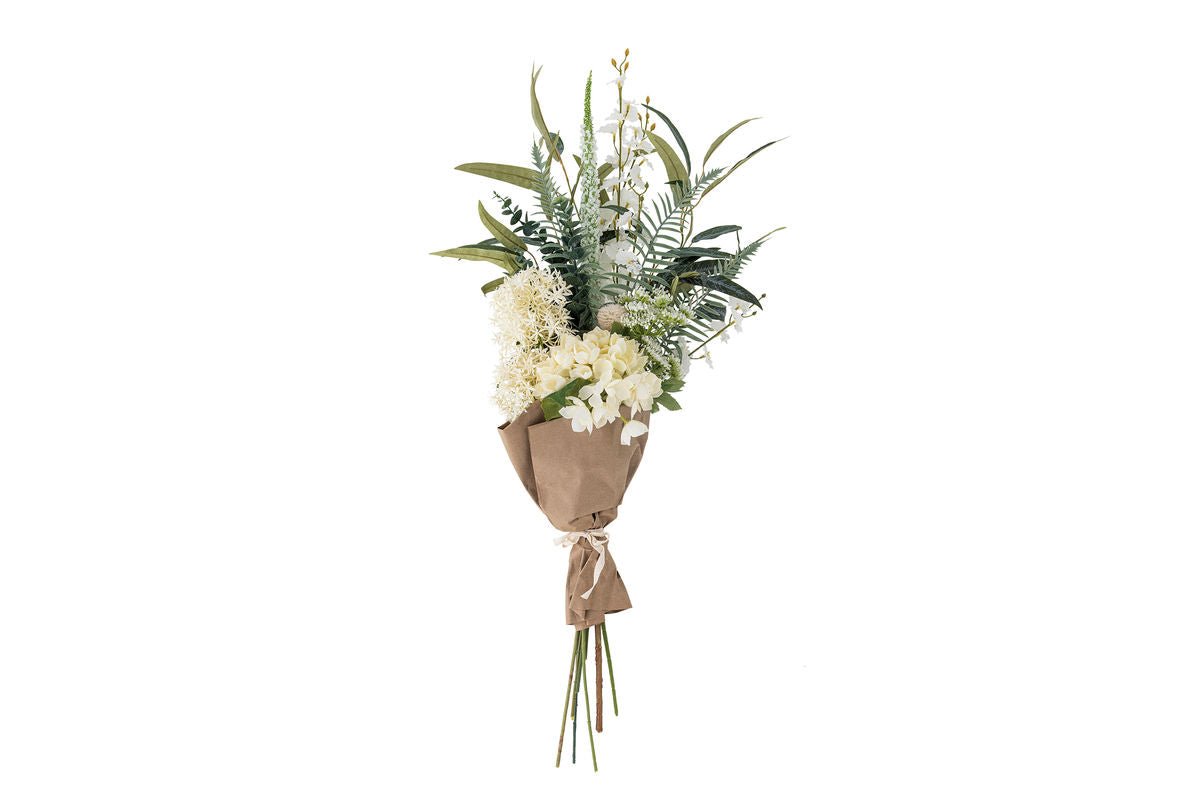 Luxusbetten24 Verona Künstlicher Blumenstrauß – Sanfte Blütenharmonie, Weiß Dekor