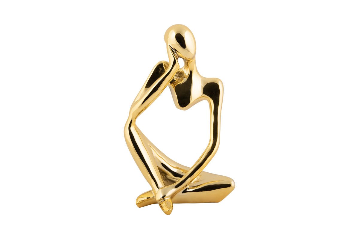 Luxusbetten24 Aurex Statue Polyresin Glänzend Gold Dekorative Kunst