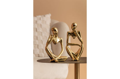 Luxusbetten24 Aurex Statue Polyresin Glänzend Gold Dekorative Kunst