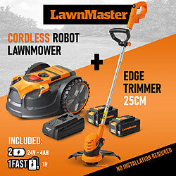 Lawnmaster Robot Cortacésped 24V con Recortador de Bordes