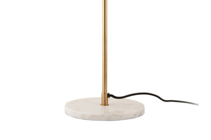 Luxusbetten24 Vindor Tischlampe Gold Designleuchte aus Eisen mit Wellenschirm