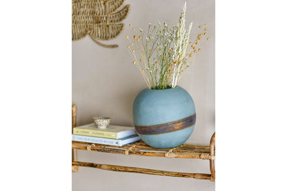 Luxusbetten24 Feyra Vase Blaues Glas Blau Design