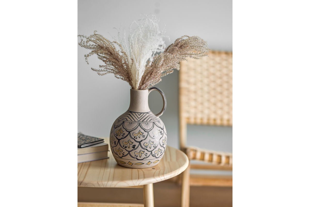 Filigrane Blaue Steingut Vase