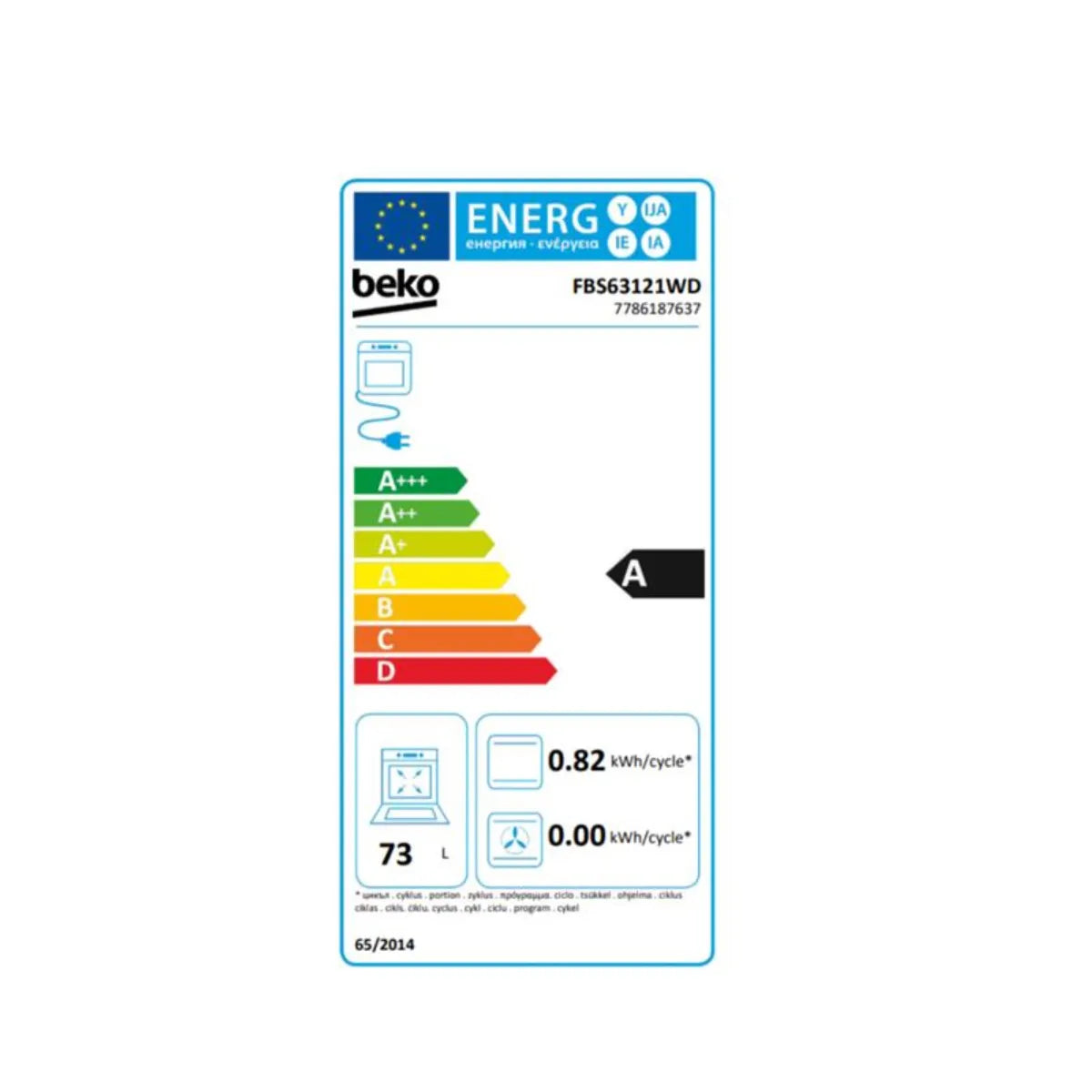 Beko FBS63121WD Cocina Combinada Convección Natural Blanco