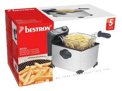 Bestron Freidora Clásica 3,5 L 2200 W Acero Inoxidable