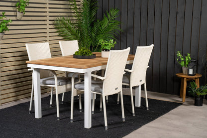 Luxusbetten24 Alwa 2er Set Gartenstuhl Weißes Rattan Outdoor
