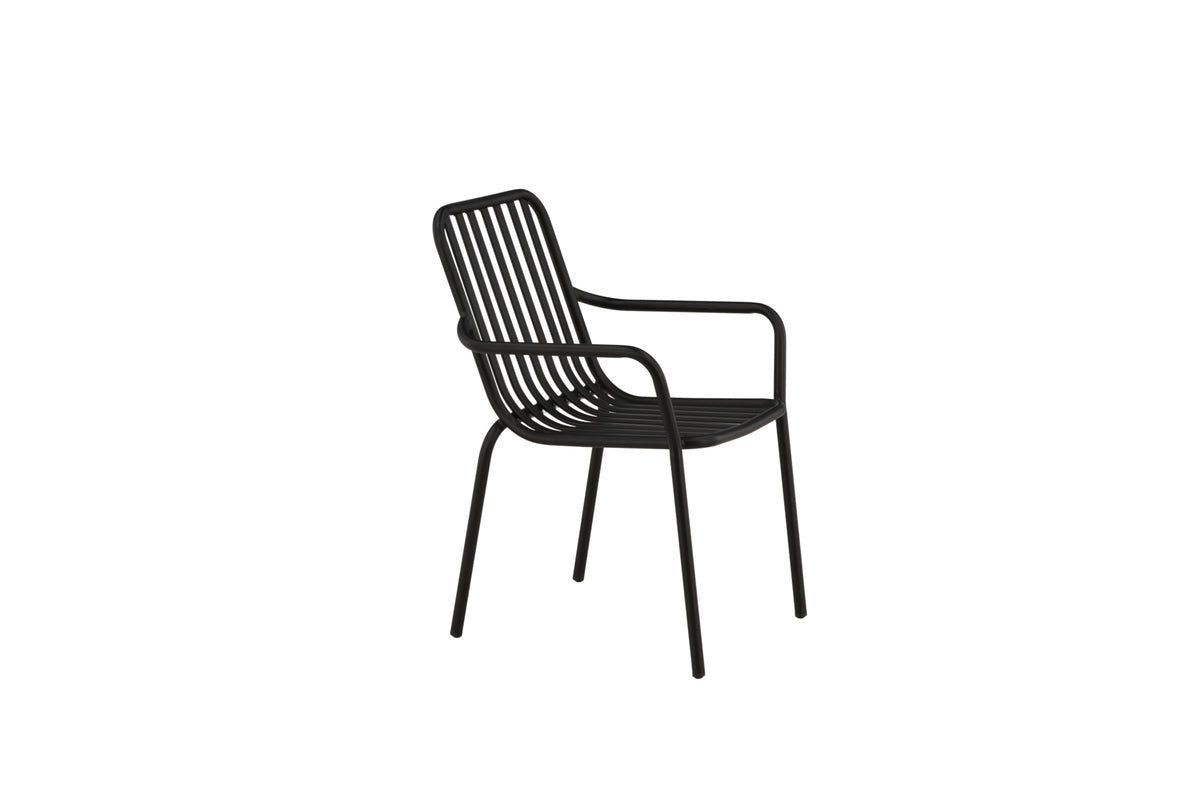 2er Set Gartenstuhl Amy aus Aluminium Schwarz Beige