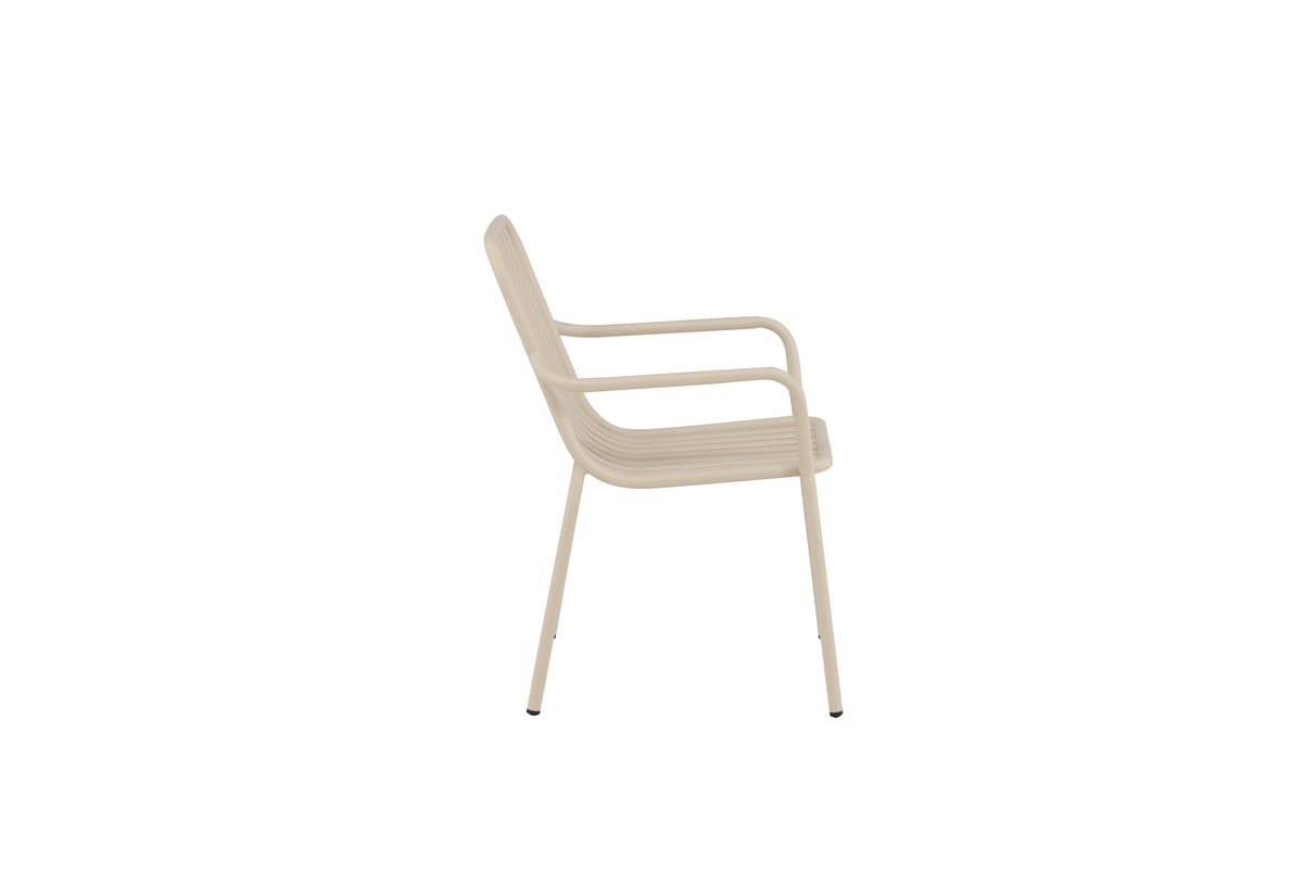 2er Set Gartenstuhl Amy aus Aluminium Schwarz Beige