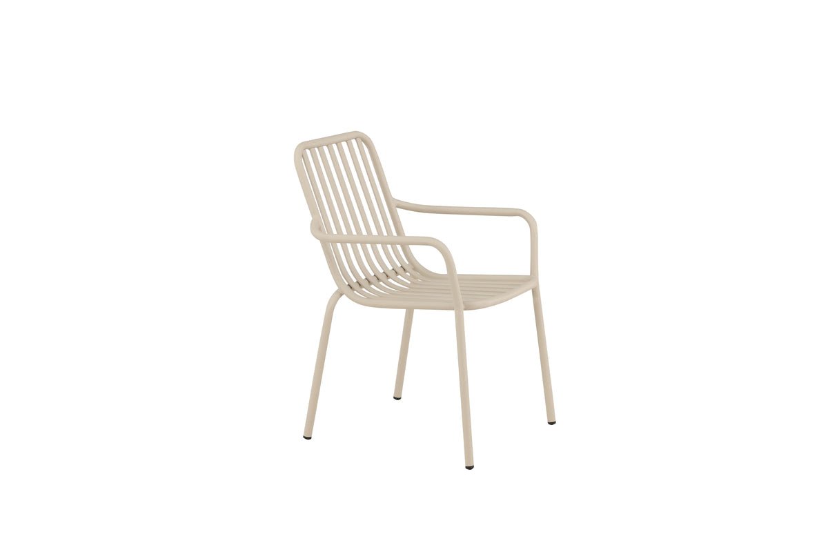 2er Set Gartenstuhl Amy aus Aluminium Schwarz Beige