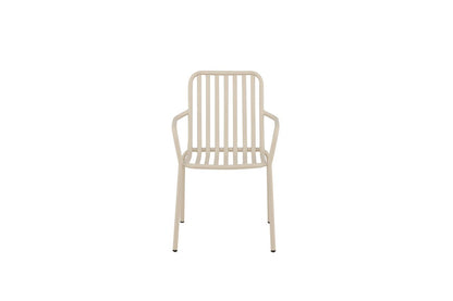 2er Set Gartenstuhl Amy aus Aluminium Schwarz Beige
