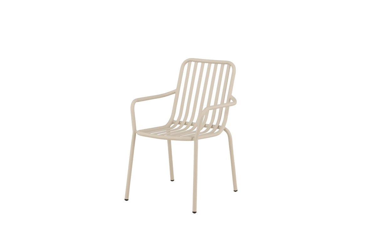 2er Set Gartenstuhl Amy aus Aluminium Schwarz Beige