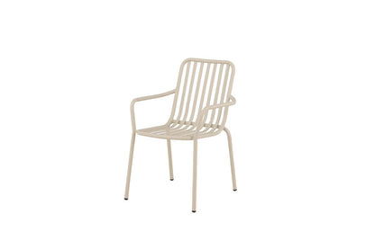 2er Set Gartenstuhl Amy aus Aluminium Schwarz Beige