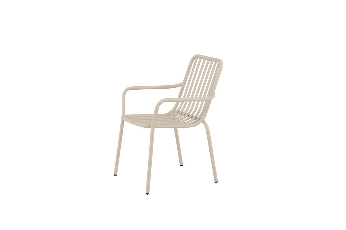 2er Set Gartenstuhl Amy aus Aluminium Schwarz Beige