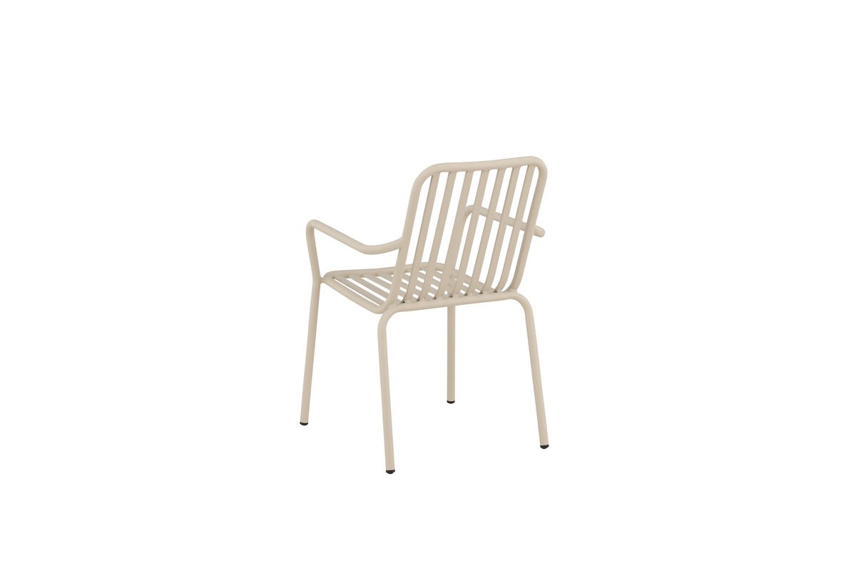 2er Set Gartenstuhl Amy aus Aluminium Schwarz Beige