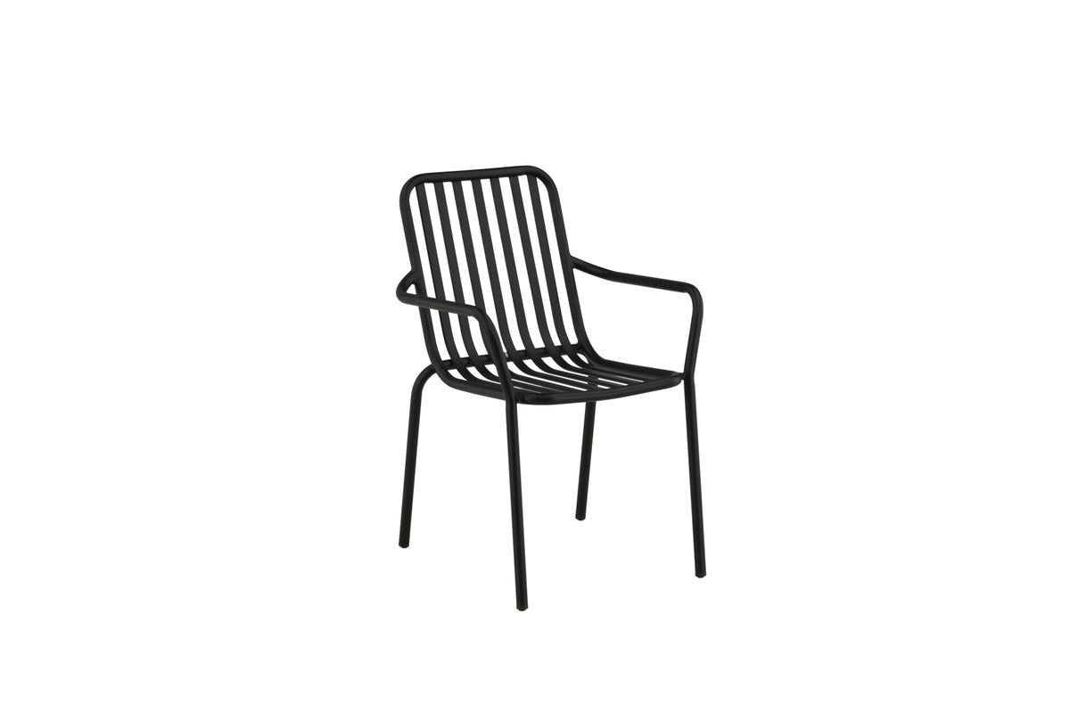 2er Set Gartenstuhl Amy aus Aluminium Schwarz Beige