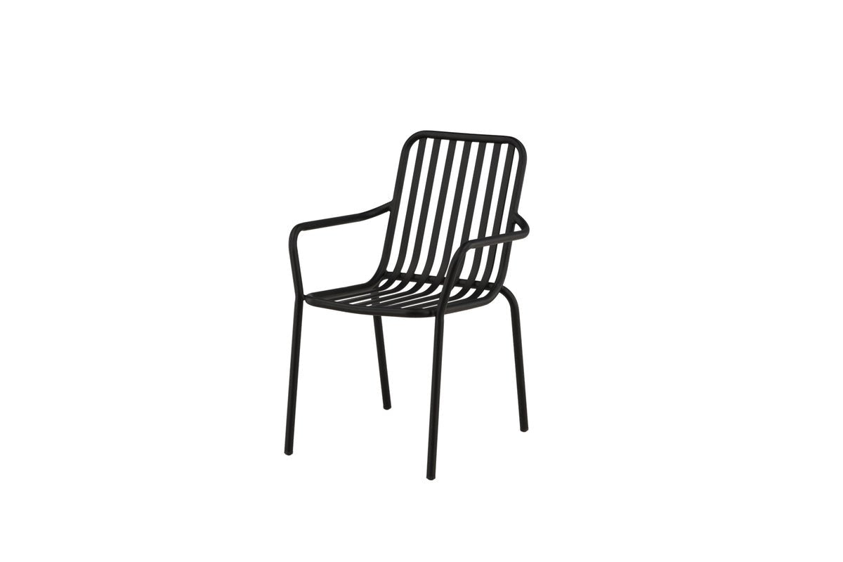 2er Set Gartenstuhl Amy aus Aluminium Schwarz Beige