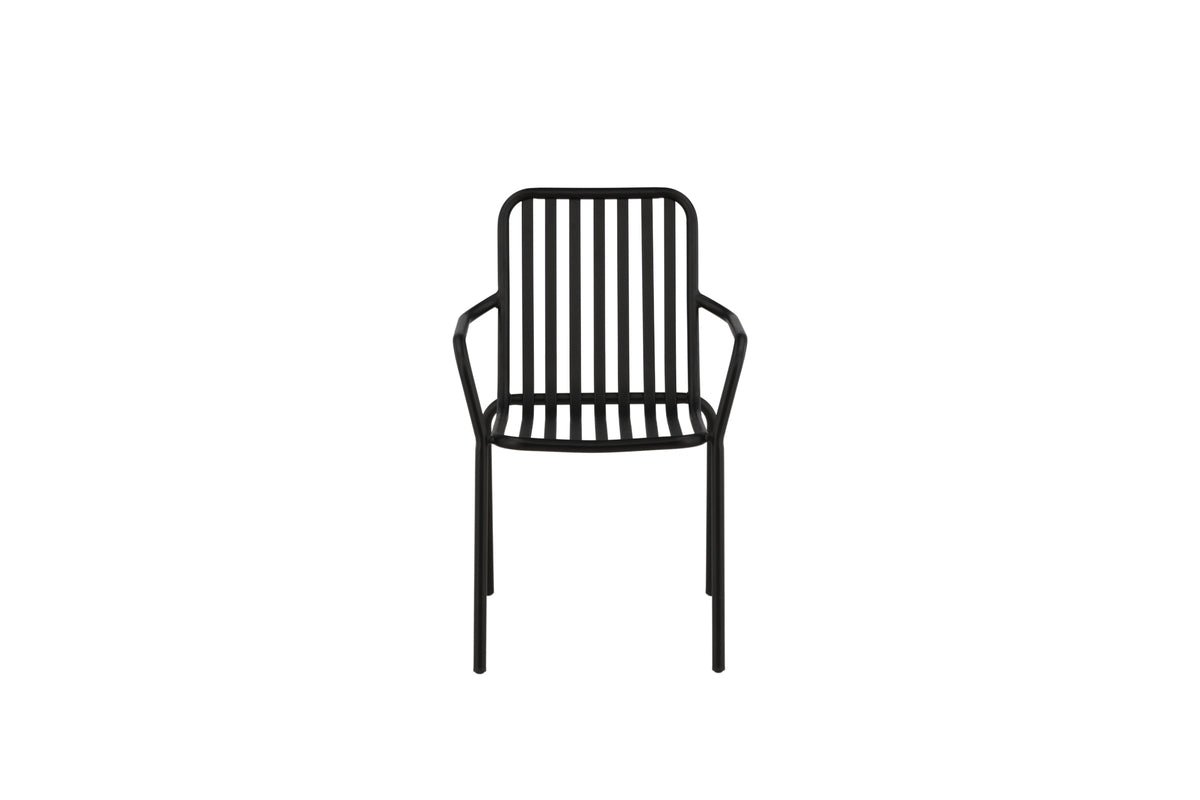2er Set Gartenstuhl Amy aus Aluminium Schwarz Beige