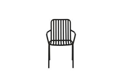 2er Set Gartenstuhl Amy aus Aluminium Schwarz Beige