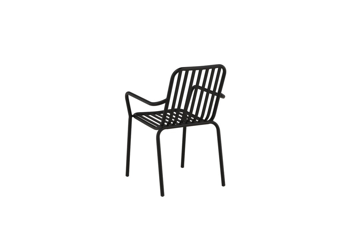 2er Set Gartenstuhl Amy aus Aluminium Schwarz Beige