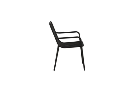 2er Set Gartenstuhl Amy aus Aluminium Schwarz Beige