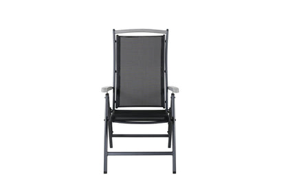 Luxusbetten24 Aurelio Gartenstuhl 5‑Positionen einstellbar 2er Set Schwarz