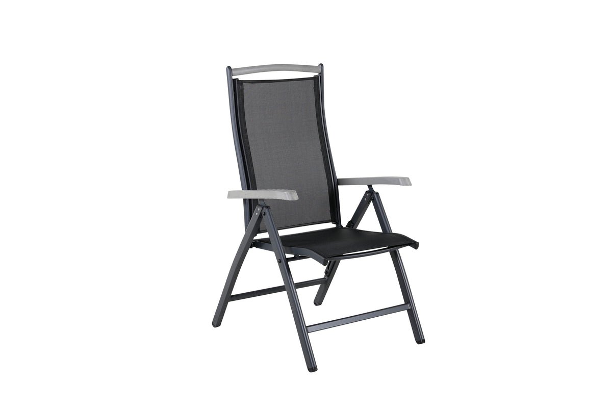 Luxusbetten24 Aurelio Gartenstuhl 5‑Positionen einstellbar 2er Set Schwarz