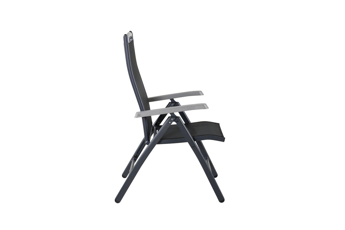 Luxusbetten24 Aurelio Gartenstuhl 5‑Positionen einstellbar 2er Set Schwarz