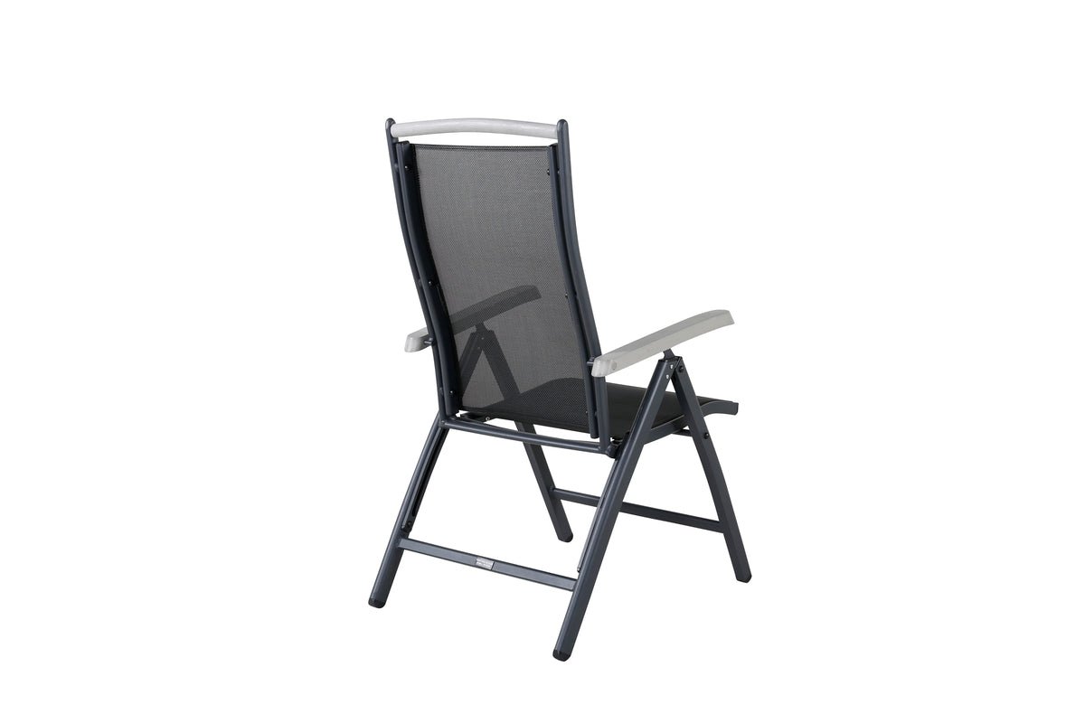 Luxusbetten24 Aurelio Gartenstuhl 5‑Positionen einstellbar 2er Set Schwarz