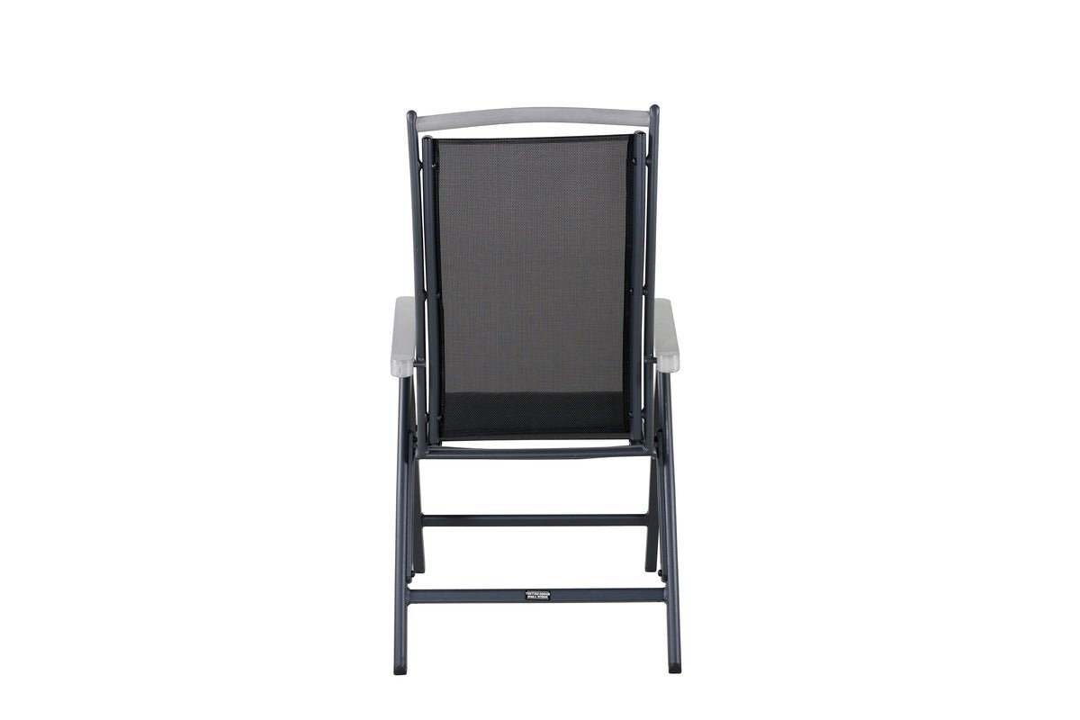Luxusbetten24 Aurelio Gartenstuhl 5‑Positionen einstellbar 2er Set Schwarz