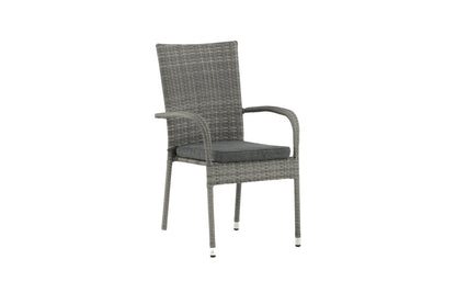 Luxusbetten24 Emma Gartenstuhl aus Rattan – 2‑er‑Set Schwarz für Außen