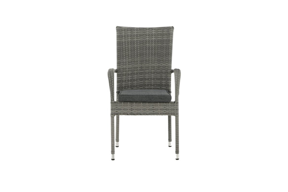 Luxusbetten24 Emma Gartenstuhl aus Rattan – 2‑er‑Set Schwarz für Außen