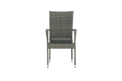 Luxusbetten24 Emma Gartenstuhl aus Rattan – 2‑er‑Set Schwarz für Außen