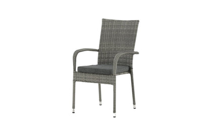 Luxusbetten24 Emma Gartenstuhl aus Rattan – 2‑er‑Set Schwarz für Außen
