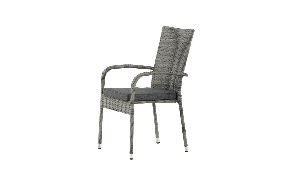Luxusbetten24 Emma Gartenstuhl aus Rattan – 2‑er‑Set Schwarz für Außen