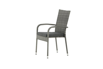 Luxusbetten24 Emma Gartenstuhl aus Rattan – 2‑er‑Set Schwarz für Außen