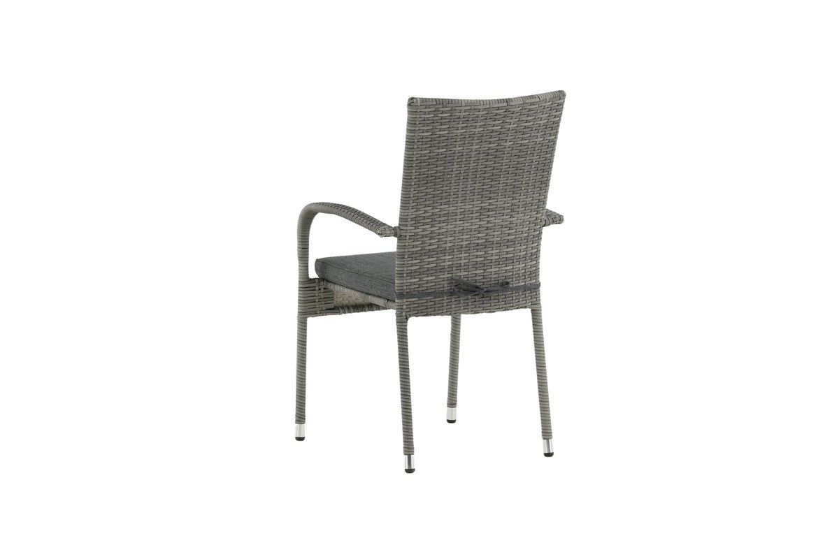 Luxusbetten24 Emma Gartenstuhl aus Rattan – 2‑er‑Set Schwarz für Außen