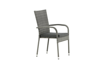 Luxusbetten24 Emma Gartenstuhl aus Rattan – 2‑er‑Set Schwarz für Außen
