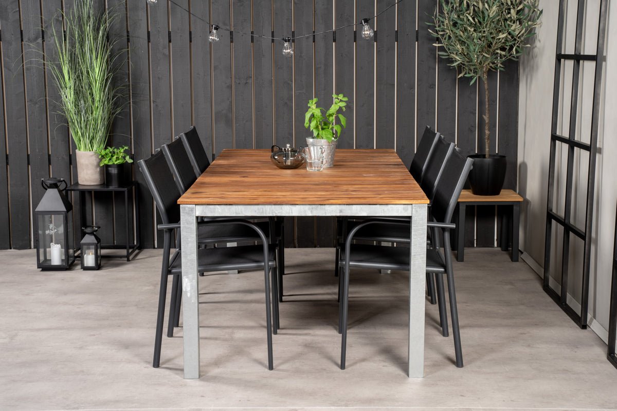 Ira 2er Set Gartenstuhl – Eleganter Schwarzer Aluminium Look