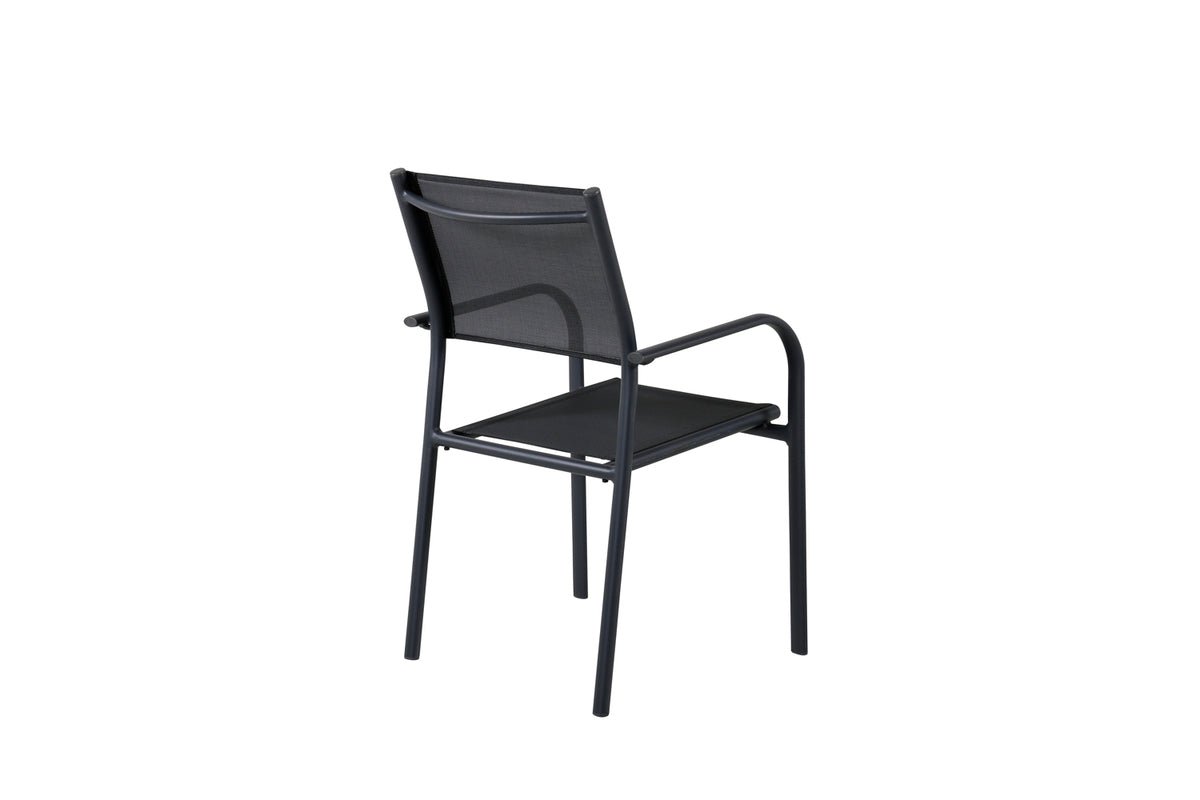 Ira 2er Set Gartenstuhl – Eleganter Schwarzer Aluminium Look